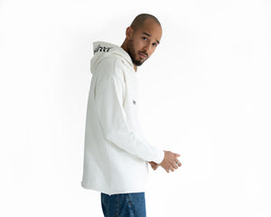 Hoodie "Keep it Street" with embroidery on the hood in white streetwear